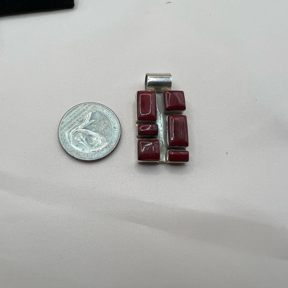 Unique Red Rainbow Jasper Pendent - Picture 2 of 3